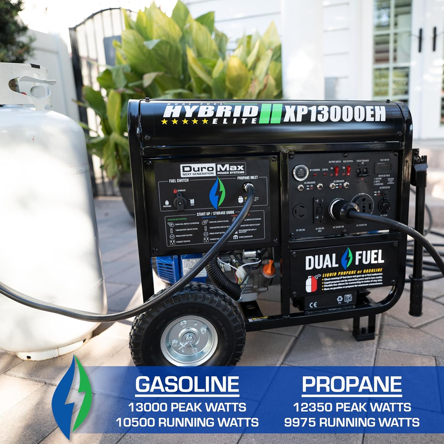 XP13000EH 13,000-Watt Dual Fuel Portable Generator - Gas & Propane, Electric Start, Whole Home Backup Power, Transfer Switch Ready, RV & Emergency Ready