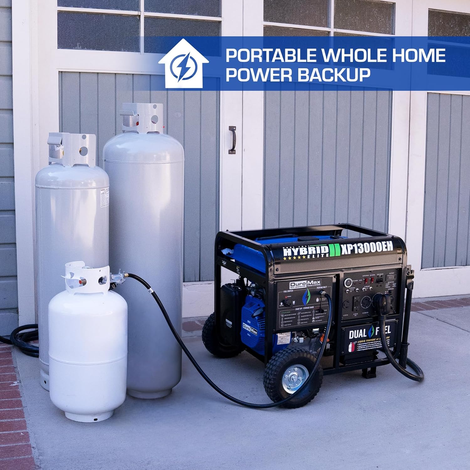 XP13000EH 13,000-Watt Dual Fuel Portable Generator - Gas & Propane, Electric Start, Whole Home Backup Power, Transfer Switch Ready, RV & Emergency Ready