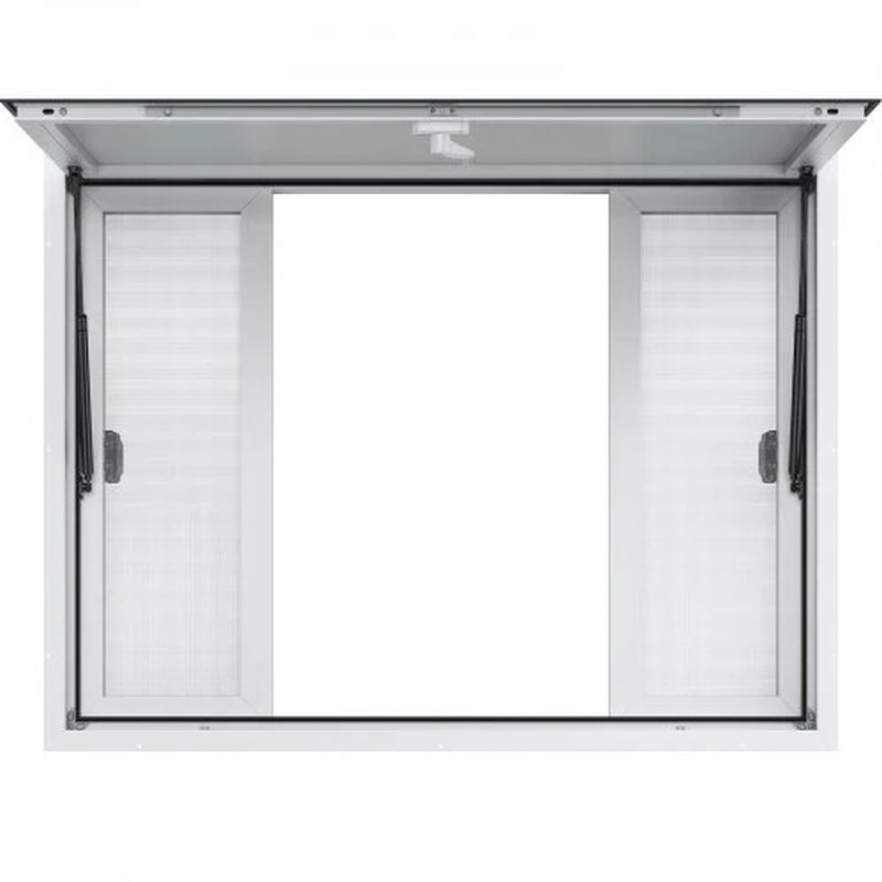 VEVOR Concession Window 48X36, Aluminum Alloy Food Truck Service Window with 4 Horizontal Sliding Windows & Awning Door & Drag Hook, up to 85 Degrees Serving Window for Food Truck Concession Trailer