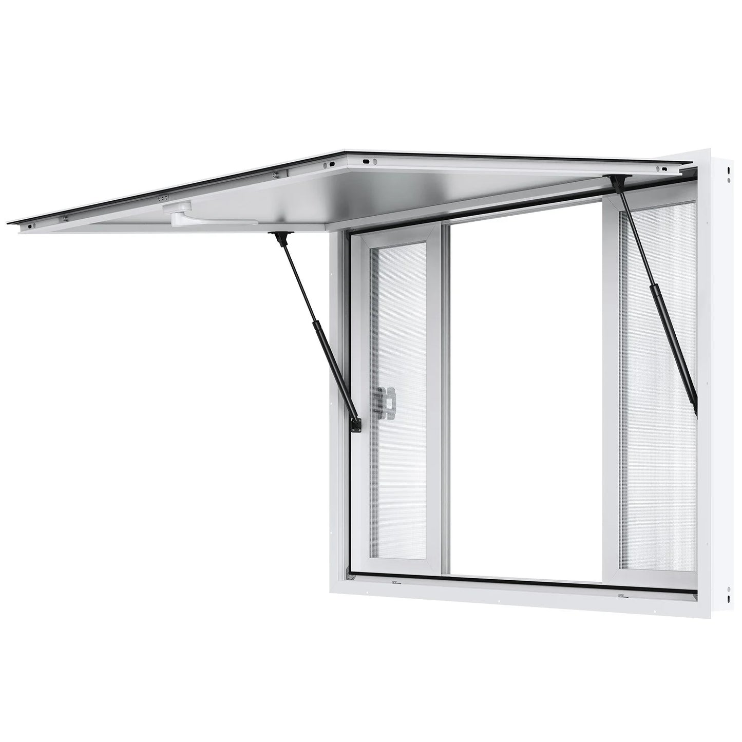 VEVOR Concession Window 48X36, Aluminum Alloy Food Truck Service Window with 4 Horizontal Sliding Windows & Awning Door & Drag Hook, up to 85 Degrees Serving Window for Food Truck Concession Trailer