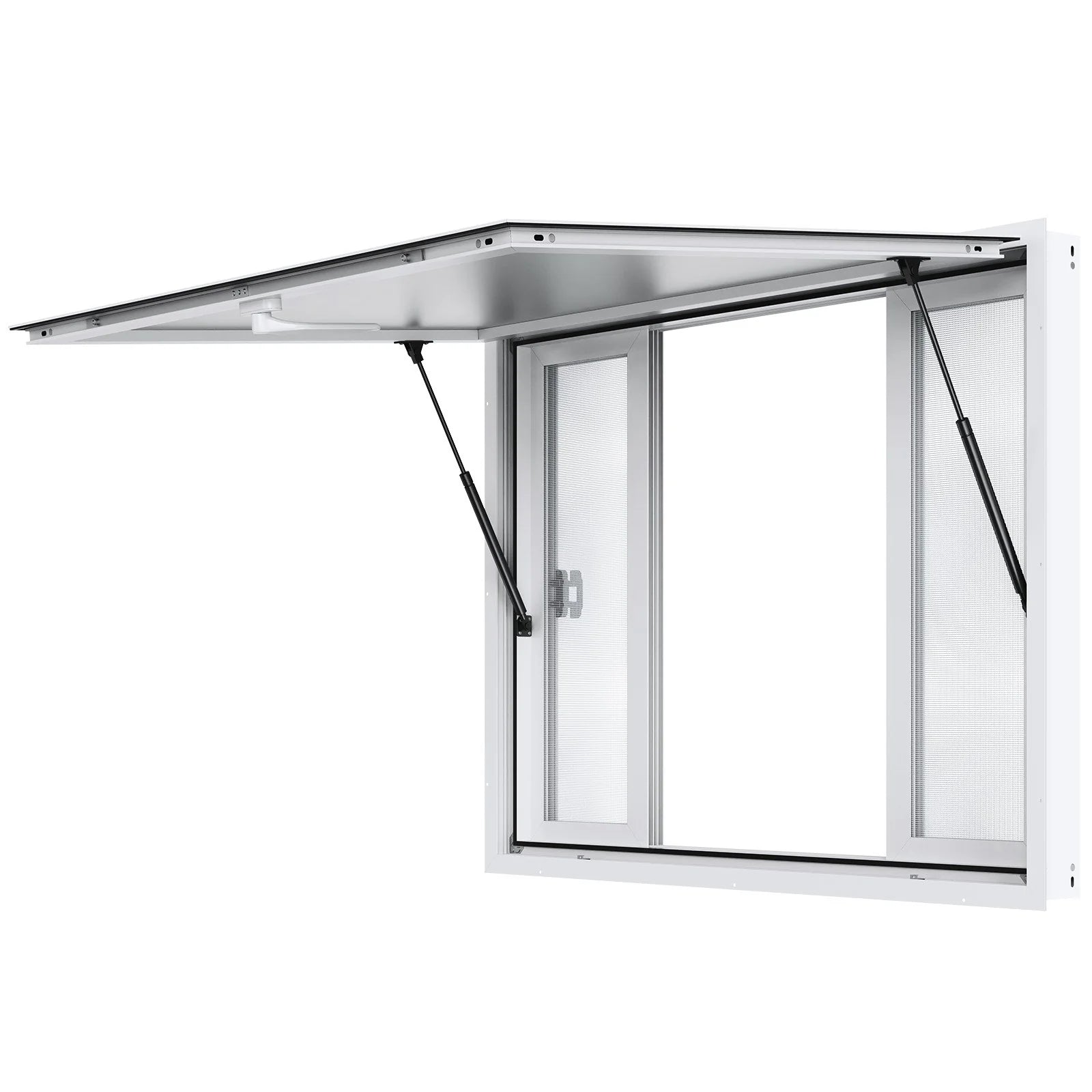 VEVOR Concession Window 48X36, Aluminum Alloy Food Truck Service Window with 4 Horizontal Sliding Windows & Awning Door & Drag Hook, up to 85 Degrees Serving Window for Food Truck Concession Trailer